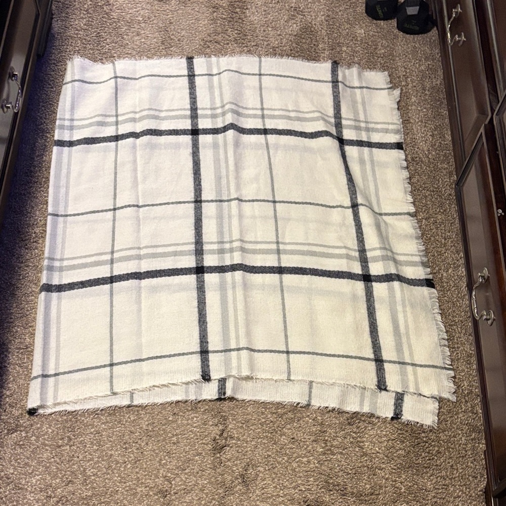 Express Plaid Fringe Blanket Scarf